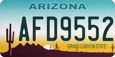 AZ license plate AFD9552