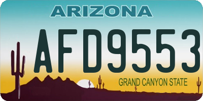 AZ license plate AFD9553
