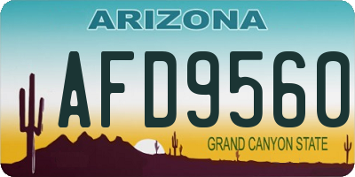 AZ license plate AFD9560