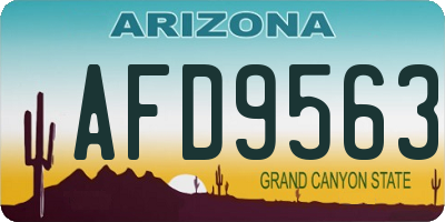 AZ license plate AFD9563