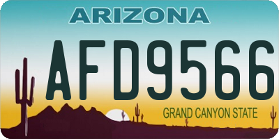 AZ license plate AFD9566