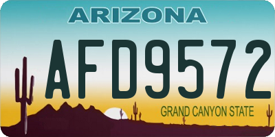 AZ license plate AFD9572