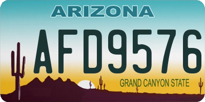 AZ license plate AFD9576
