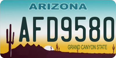 AZ license plate AFD9580