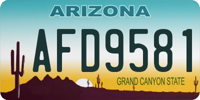 AZ license plate AFD9581