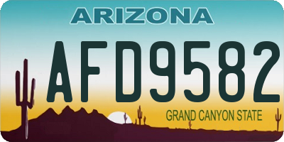AZ license plate AFD9582