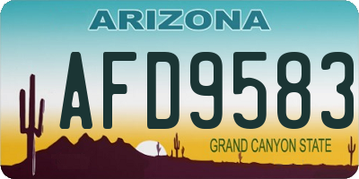 AZ license plate AFD9583