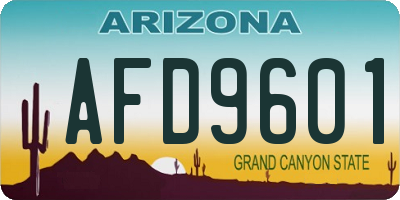 AZ license plate AFD9601