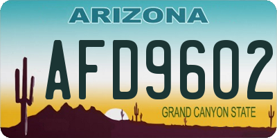 AZ license plate AFD9602