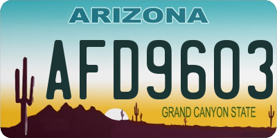 AZ license plate AFD9603