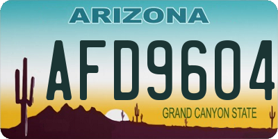 AZ license plate AFD9604