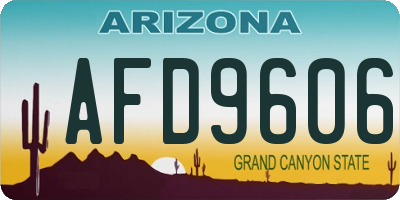 AZ license plate AFD9606
