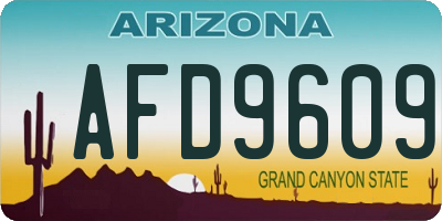 AZ license plate AFD9609