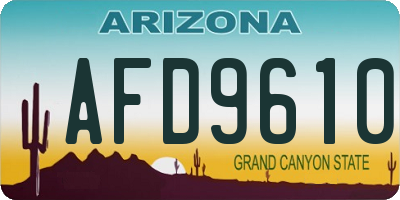 AZ license plate AFD9610