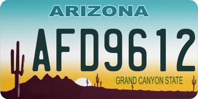 AZ license plate AFD9612