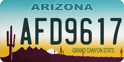 AZ license plate AFD9617