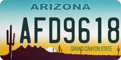 AZ license plate AFD9618