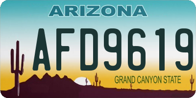 AZ license plate AFD9619