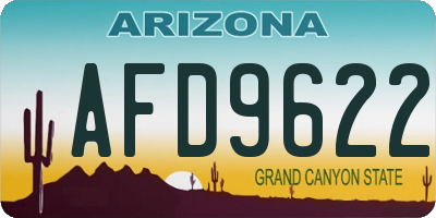 AZ license plate AFD9622