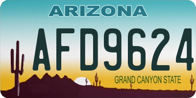 AZ license plate AFD9624