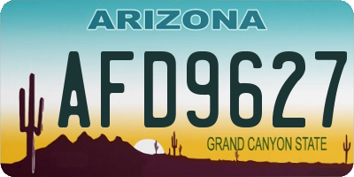 AZ license plate AFD9627