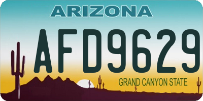 AZ license plate AFD9629