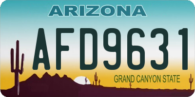 AZ license plate AFD9631