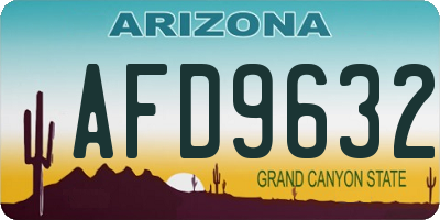 AZ license plate AFD9632