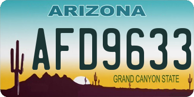 AZ license plate AFD9633
