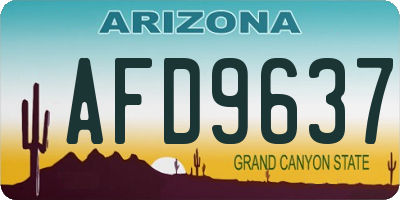 AZ license plate AFD9637
