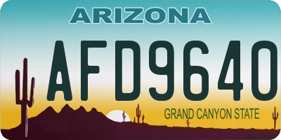AZ license plate AFD9640