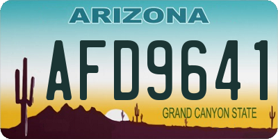 AZ license plate AFD9641