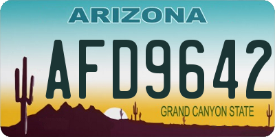 AZ license plate AFD9642