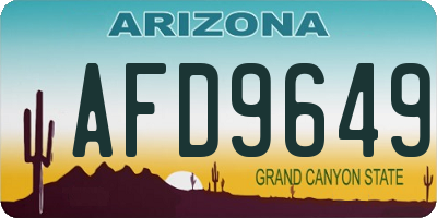 AZ license plate AFD9649