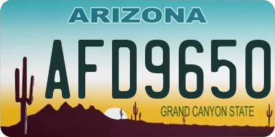 AZ license plate AFD9650