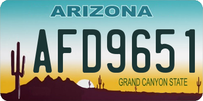 AZ license plate AFD9651
