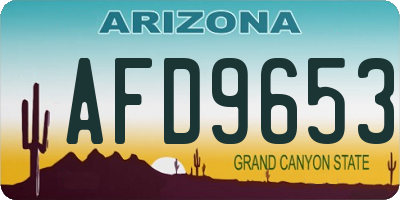 AZ license plate AFD9653