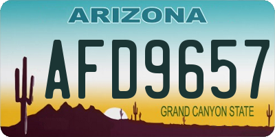 AZ license plate AFD9657