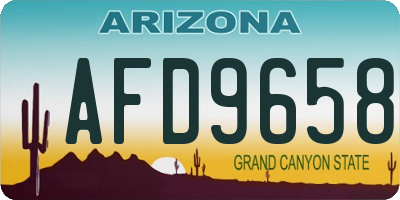 AZ license plate AFD9658