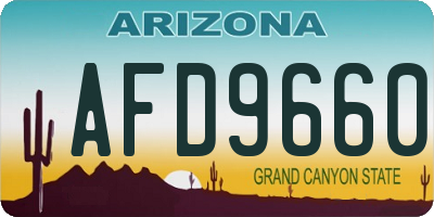AZ license plate AFD9660