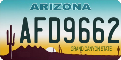 AZ license plate AFD9662