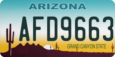 AZ license plate AFD9663