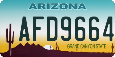 AZ license plate AFD9664