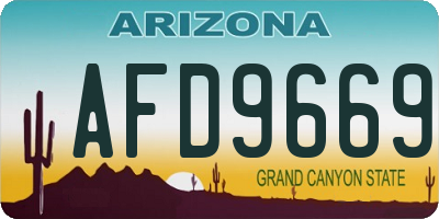 AZ license plate AFD9669