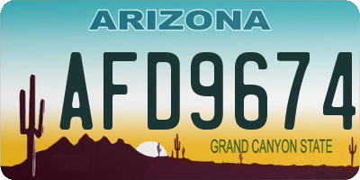 AZ license plate AFD9674