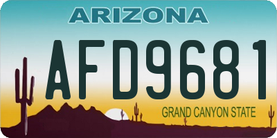 AZ license plate AFD9681
