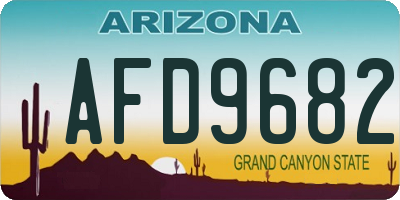 AZ license plate AFD9682