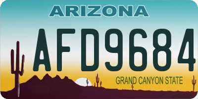 AZ license plate AFD9684