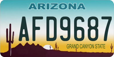 AZ license plate AFD9687