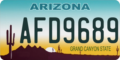 AZ license plate AFD9689